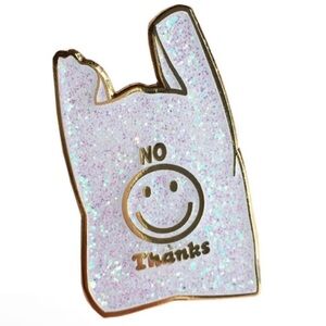 No More Plastic Bags Enamel Pin, No Thanks To Plastic Bags, Environmental Pin